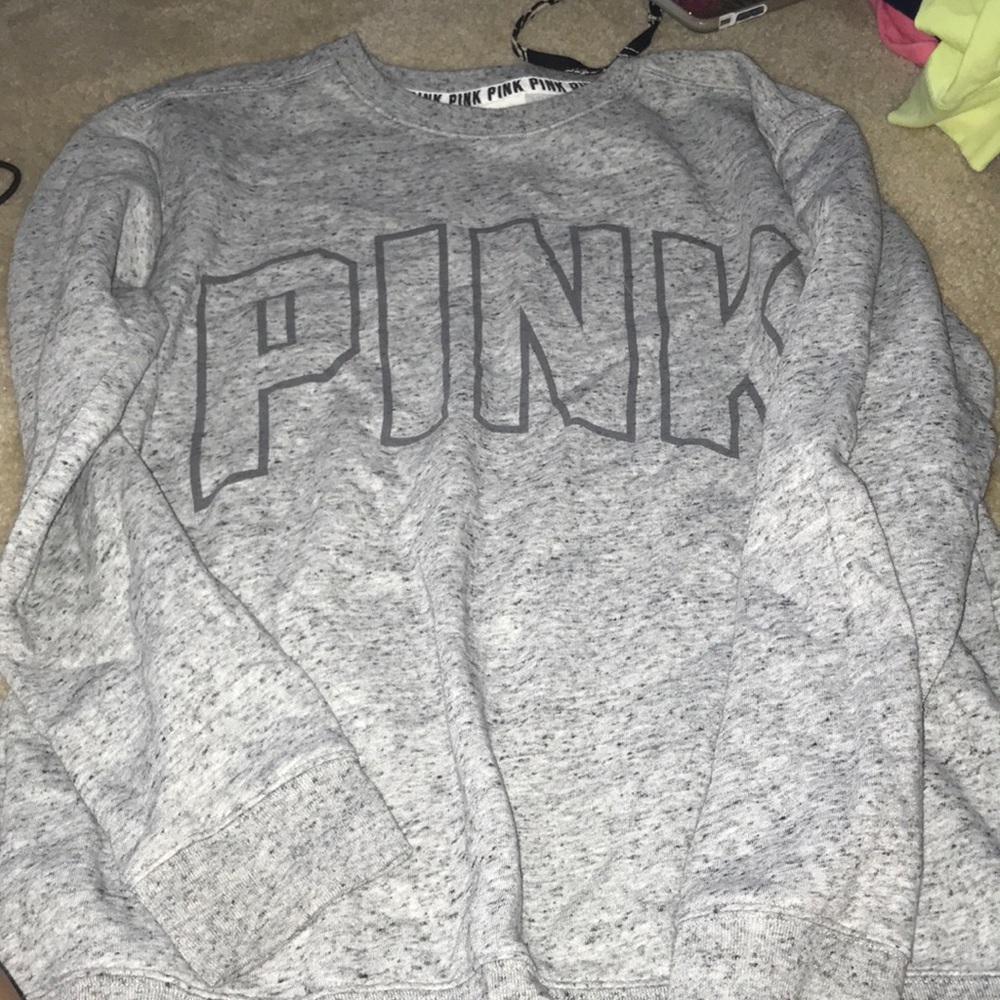 VS PINK grey crew neck sweatshirt size medium